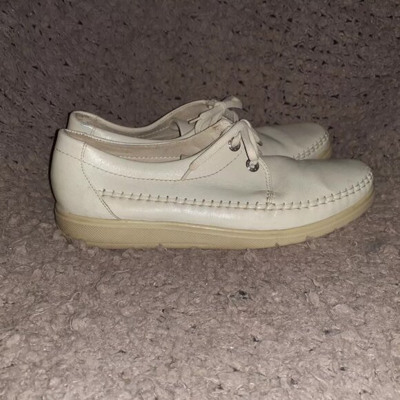 Vintage CLARKS WALLABEE QUARTZ-ALBERTA-IRELAND-Beige Leather-Rare-Sz10-Excellent - Picture 4 of 7